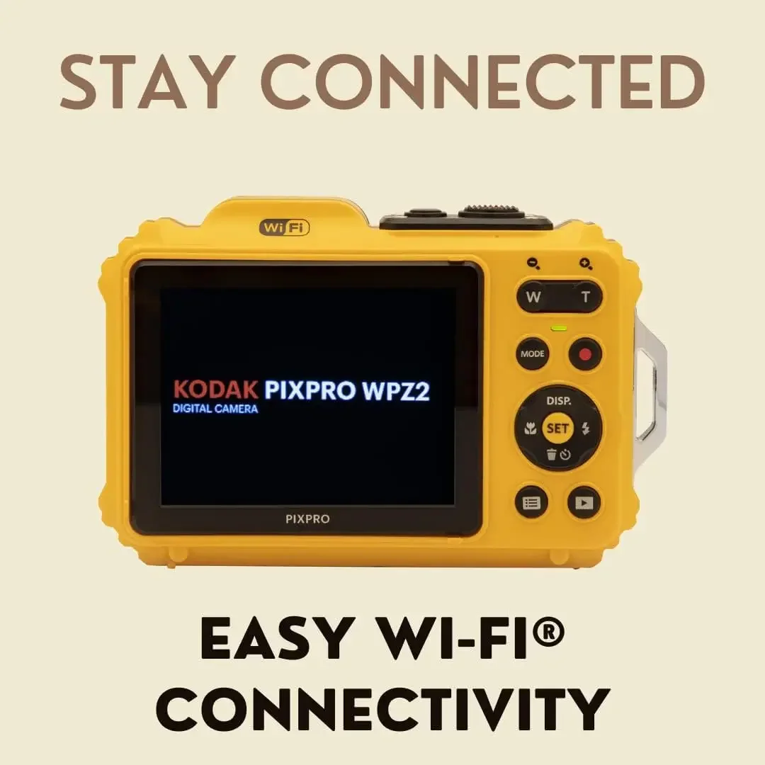 KODAK PIXPRO WPZ2 Rugged Waterproof Shockproof Dustproof WiFi Digital Camera 16MP 4X Optical Zoom 1080P Full HD Video