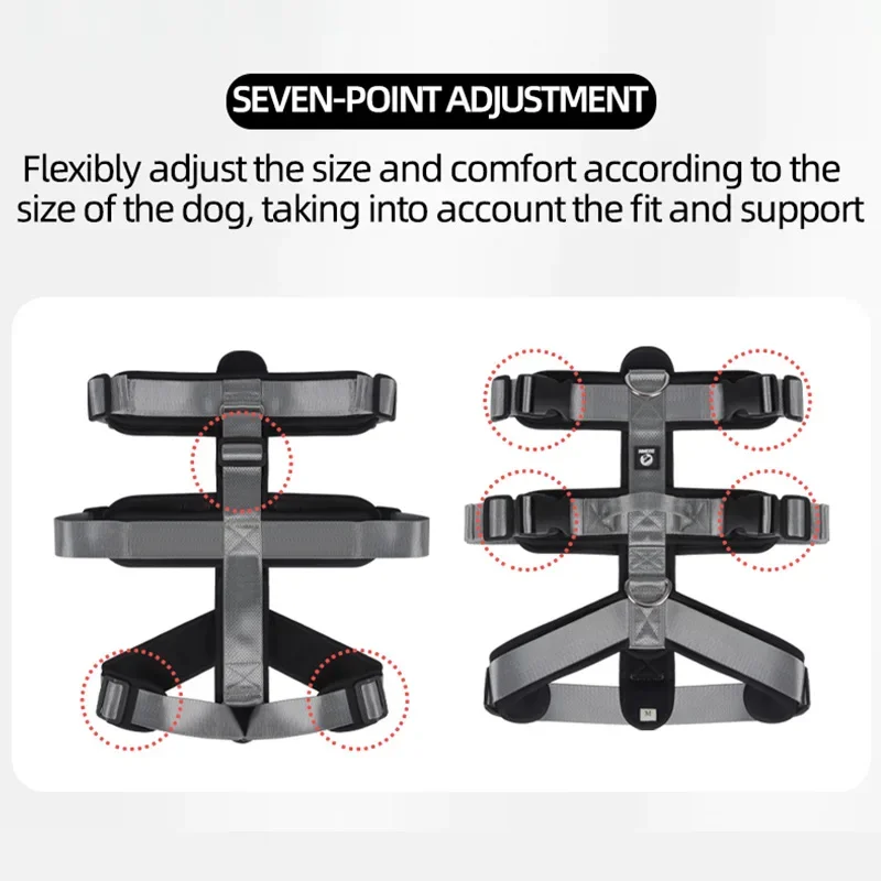 Hundegeschirr, Outdoor-Sportgeschirr, verstellbares, bruchsicheres Geschirr, einfach zu bedienendes Hundezubehör für mittelgroße und große Hunde