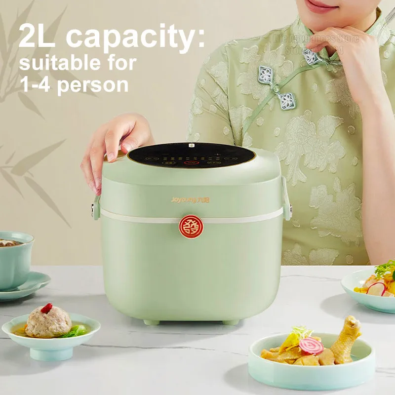 Joyoung Rice Cooker 2L Non-Stick Portable  Porridge Soup Multi Cooker For 1-4 Person Reservation Home Kitchen