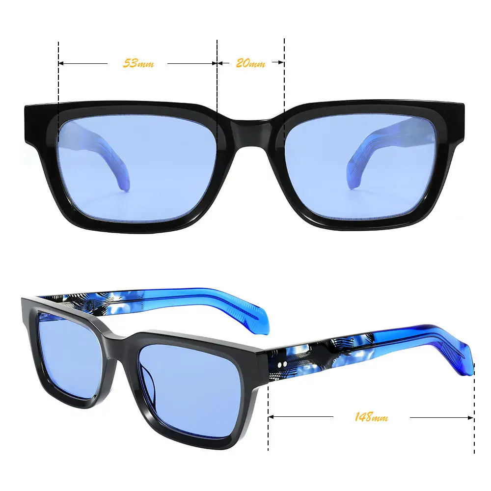 Grube okulary przeciwsłoneczne z octanu dla mężczyzn, duże okulary polaryzacyjne dla kobiet, modne szerokie oprawki retro z podwójnym mostkiem, ochrona UV400