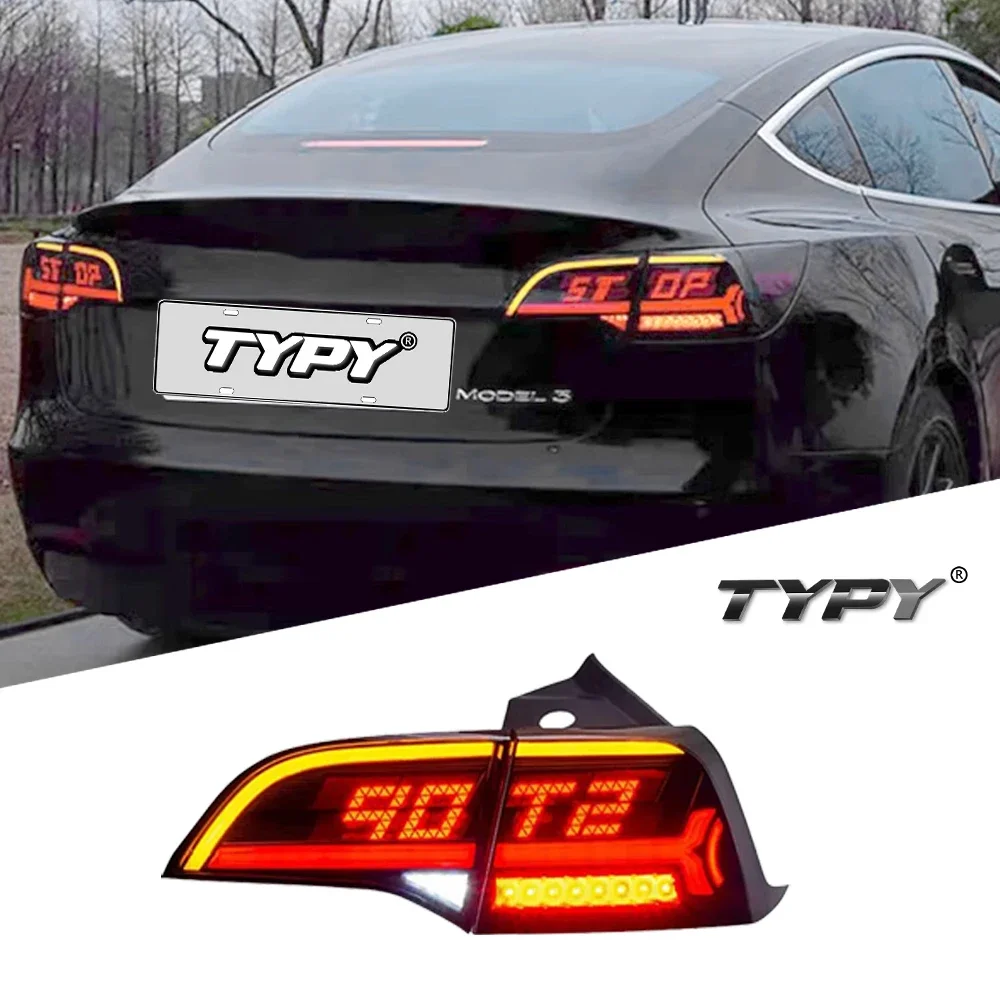 Car Tail Lamp For Tesla Model 3/Y 2019-2022 Upgrade Modified to New Dynamic Turn Signal Car LED Taillight Assembly