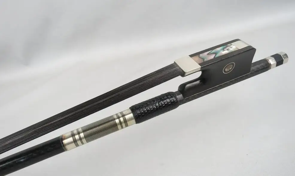 1pcs powerful plaid black black Horsehair # Carbon fiber viola bow