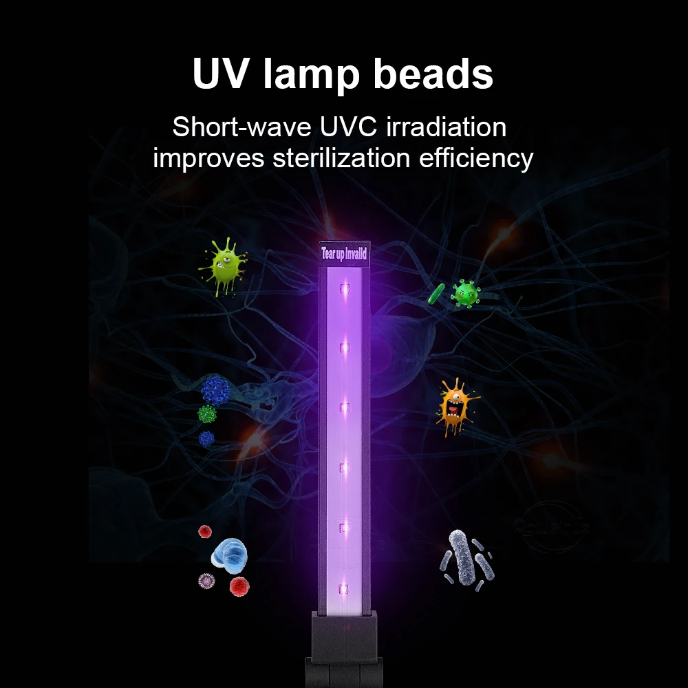 270-280nm UV Flashlight 99.9% Disinfection UVC Ultraviolet Sterilization Work Light Rechargeable Portable Disinfection Tools