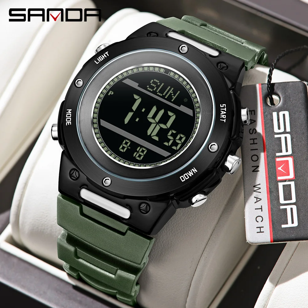 แฟชั่น SANDA ใหม่ 5107 กีฬานักเรียนนาฬิกาดิจิตอลอิเล็กทรอนิกส์กันน้ํา LED นับถอยหลังนักเรียนนาฬิกาอิเล็กทรอนิกส์ 2025