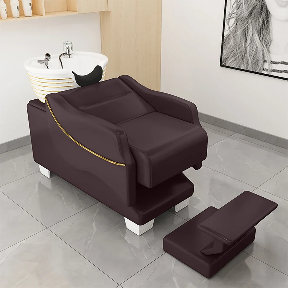 

Custom Nordic Shampoo Bed Massage Fashion Delicacy Modern Shampoo Recliner Luxury Simple Cadeira De Barbearia Salon Furniture