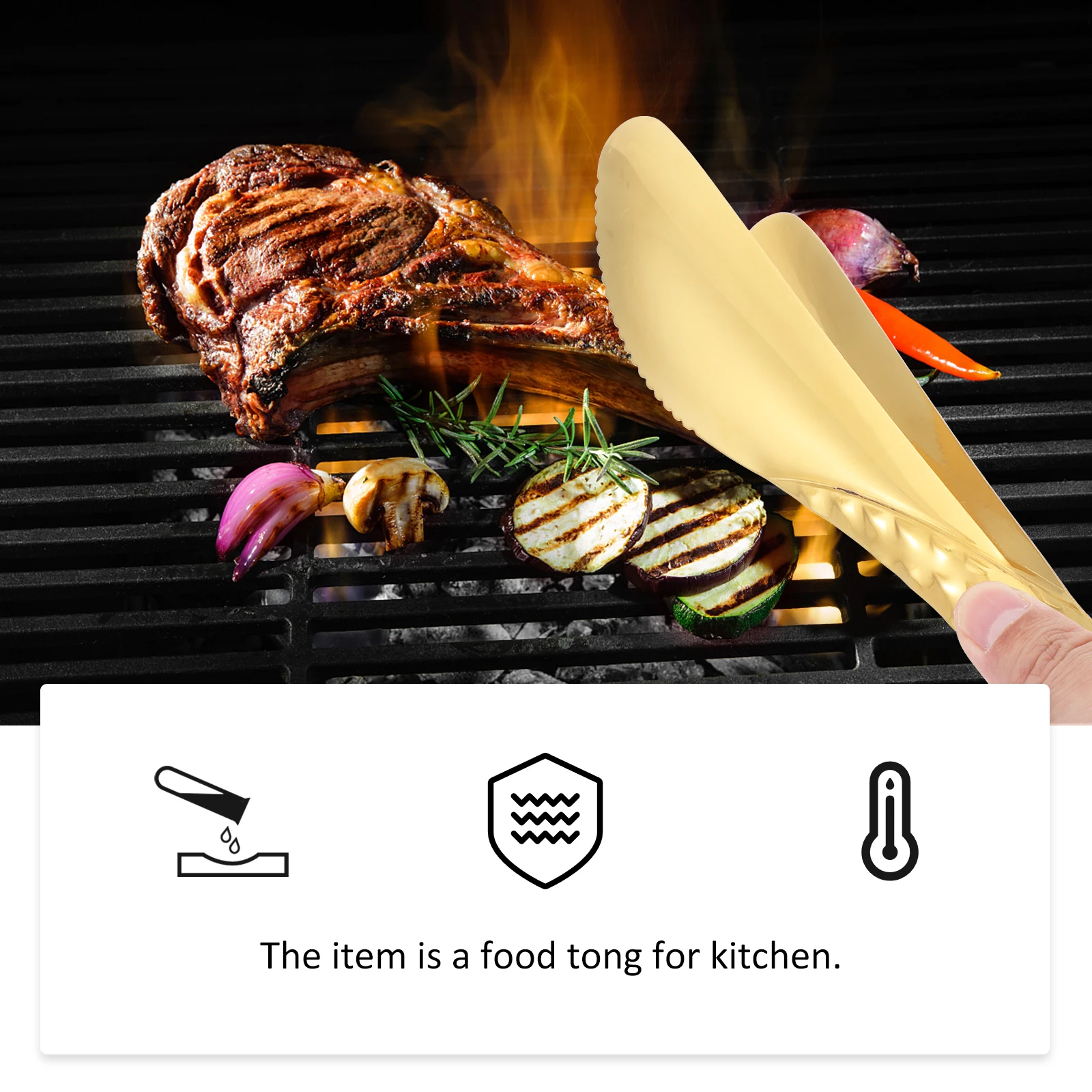 

Stainless Steel Meat Clip for Kitchen Restaurant BBQ Tool Food Gripper Steak Tong Easy Clean Corrosion Resistant
