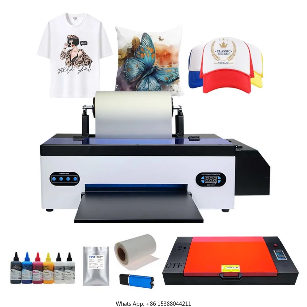 Built-in White Ink Circulation System For DIY Print Dark And Light Fabrics DTF Printer Transfer Machine With Roll Feeder