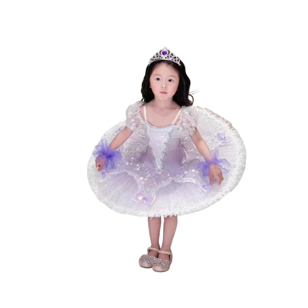 女の子用レオタードドレス子供服バレエドレス子供服ダンス衣装ダンスウェアステージパフォーマンスバレエチュチュ