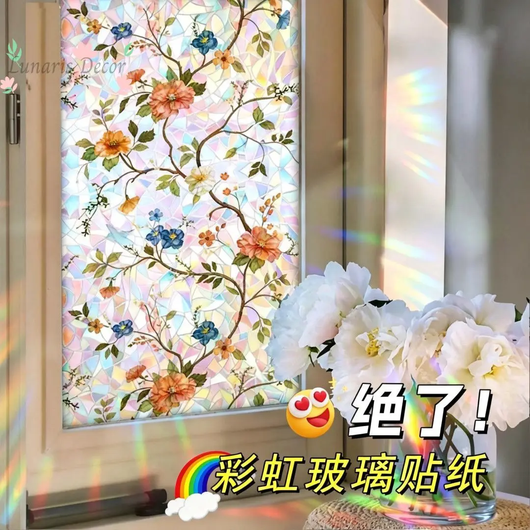 Window colorful glass sticker anti-light sticker light-transmitting semi-privacy rainbow glass sticker