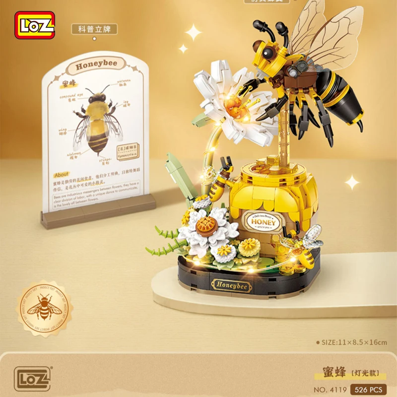 Новый строительный блок LOZ, оригинальная насекомая, бабочка, богомол, пчела, 3D мини-сборка, головоломка, модель, украшение, детские игрушки, подарок для девочек