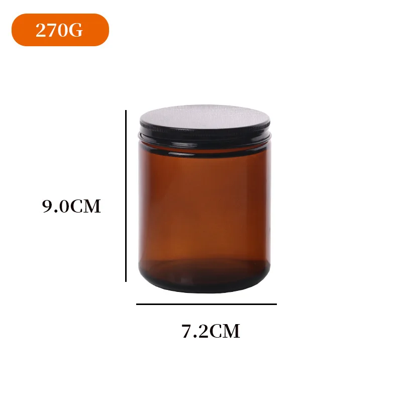 1/2/4/6PCS Amber Glass Diy Candle Empty Cups with Cover Amber Bottle Glass Jars Handmade Scented Candles Glass Empty Jars