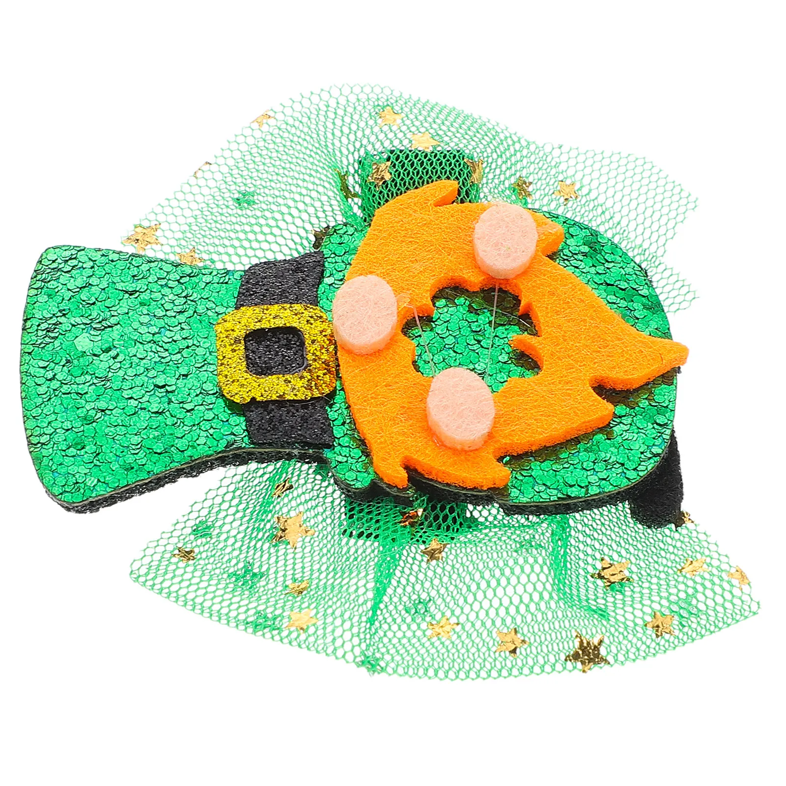 

Girls Irish Festival Hair Clip Mesh Headpiece St Patricks Day Party Clover Hairpin Creative Delicate Lightweight Headwear