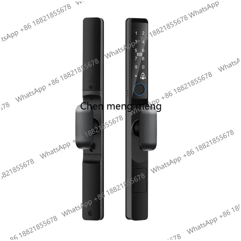 

Waterproof broken bridge aluminum fingerprint lock mesh door narrow side translation sliding door aluminum alloy glass door