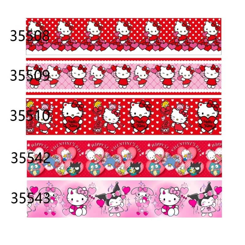 Valentine's Day Hello Kitty Grosgrain Ribbon for Gift Packaging Hairbows DIY Sewing Accessories Handmade Materials 10yards