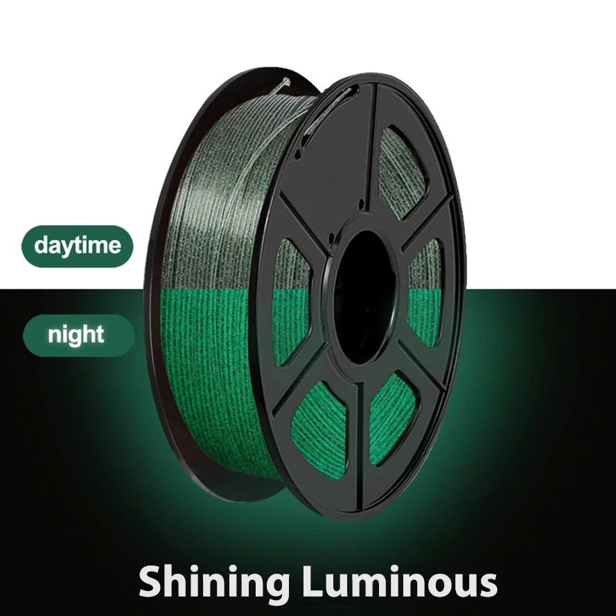 1.75mm Luminous Crystal Blue 250g 500g 1Kg 3D Printer Filament Sparkle Shining Printing Glittering Noctilucent Green PLA Shiny