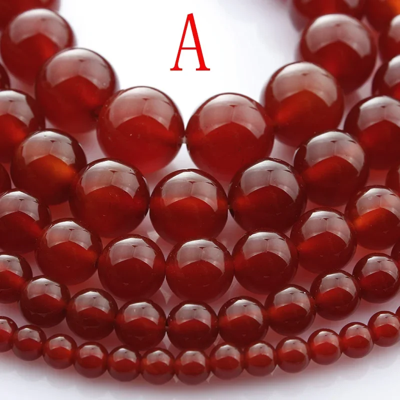 AAA Natural Red Agate Gem Stone Carnelian Round Loose Beads 4-16MM Fit DIY Necklace Beads For Jewelry Making wholesale