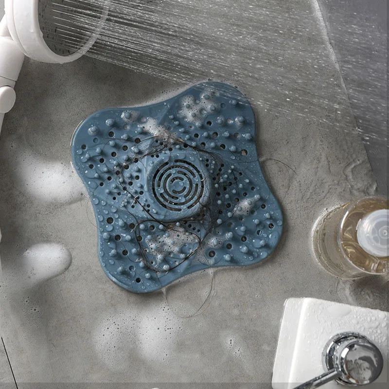 Kitchen sink filter sink drain hair filter bathroom silicone hair anti clogging suction cup floor drain cover