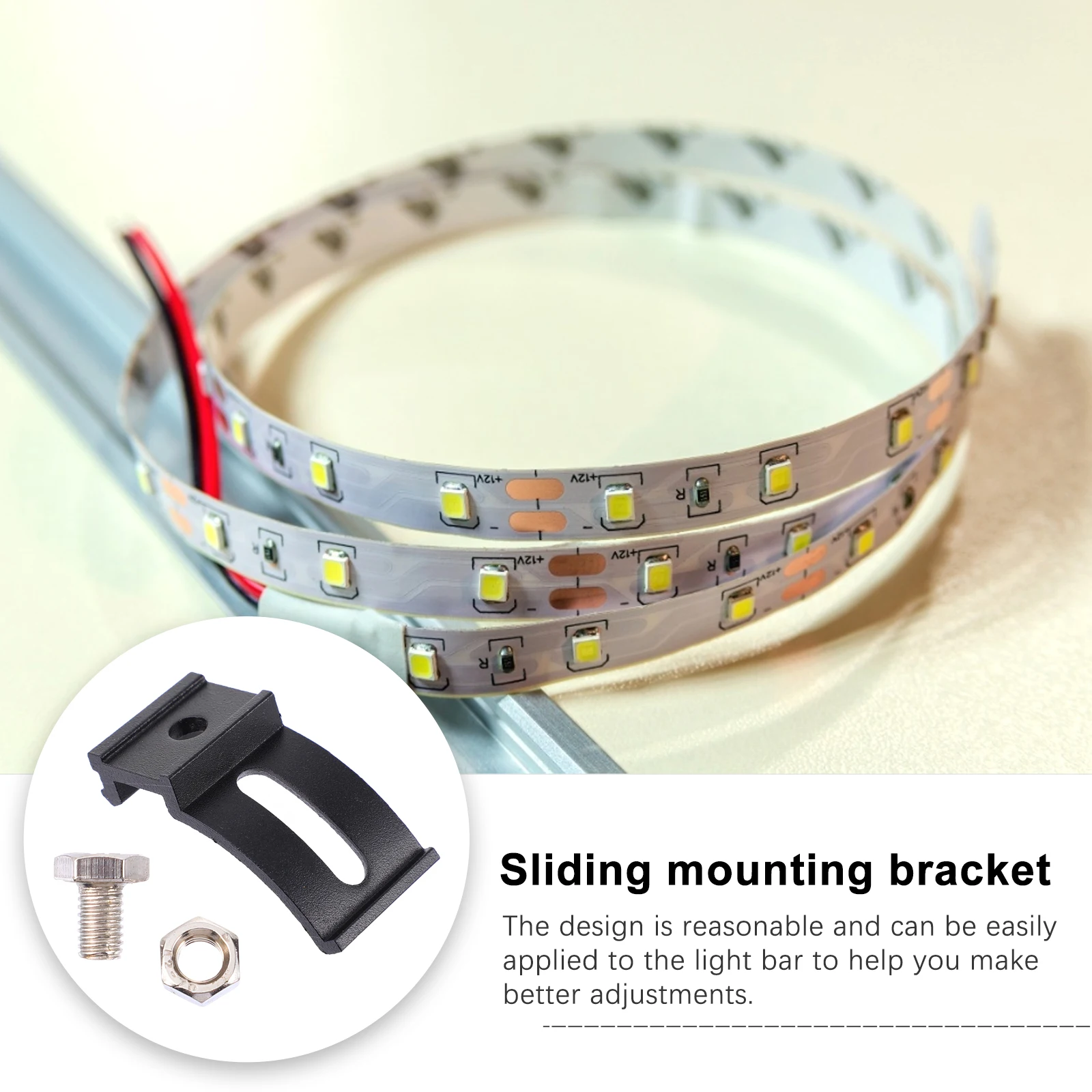 

LED Light Bar Bracket Work Lamp Slide Rail Mounting Brackets Car Accessories Aluminum Alloy Durable Anti Rust Stable Practical