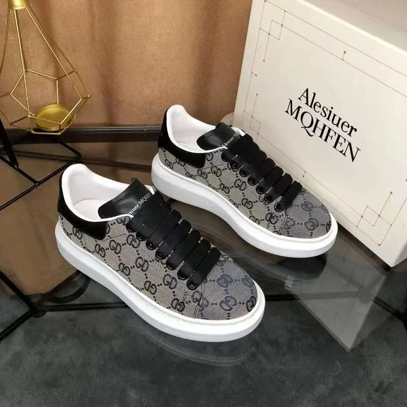 2025 Men's Women Casual Shoes Couple All-match Chunky Lace-up Sneakers Fashion Elevated Muffin Shoes Man Board Shoe Mujer Hombre image 3