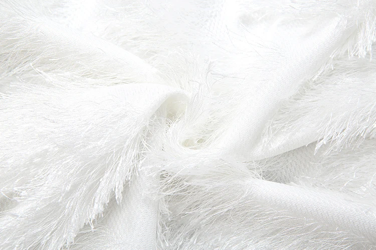 Weird Puss Furry Tassel Mini-Kleid für Damen, mit Schnürung, Neckholder, rückenfrei, figurbetont, Pfirsichfarben, für Mitternachtsclub-Partys, sexy, modisch, Bodycon – Detail 9