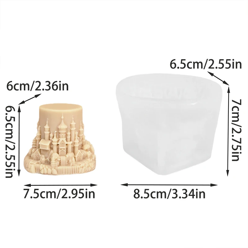 Fairy Tale Castle Secret Realm Shaped Scented Candle DIY Silicone Mold, Warm and Dreamy Atmosphere Desktop Decoration, Creative Gift, Handmade Silicone Mold