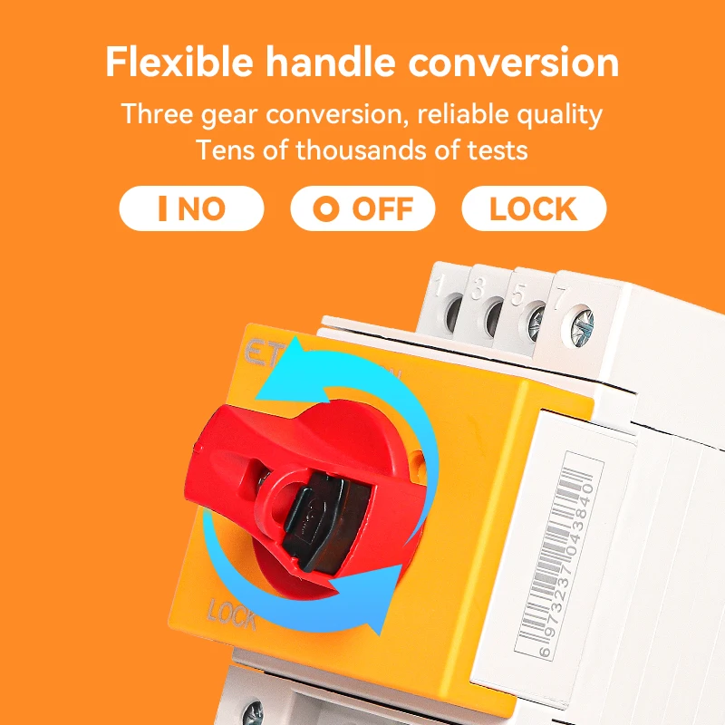 Etek dc isolator schalter 2p/4p 32a 1000v rotierender griff trenn schalter für solar zertifizierte solar pv schalter EKD6-DB32