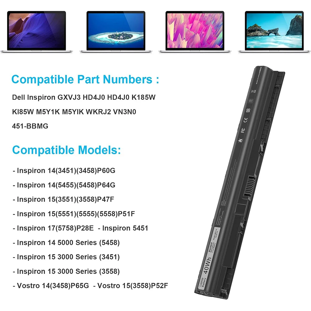 M5Y1K for Dell Inspiron 14 15 17 5000 3000 Series 5558 5555 5755 5559 3558 3451 3551 5758 5758 5551 5755 5458 WKRJ2 HD4J0 07G07