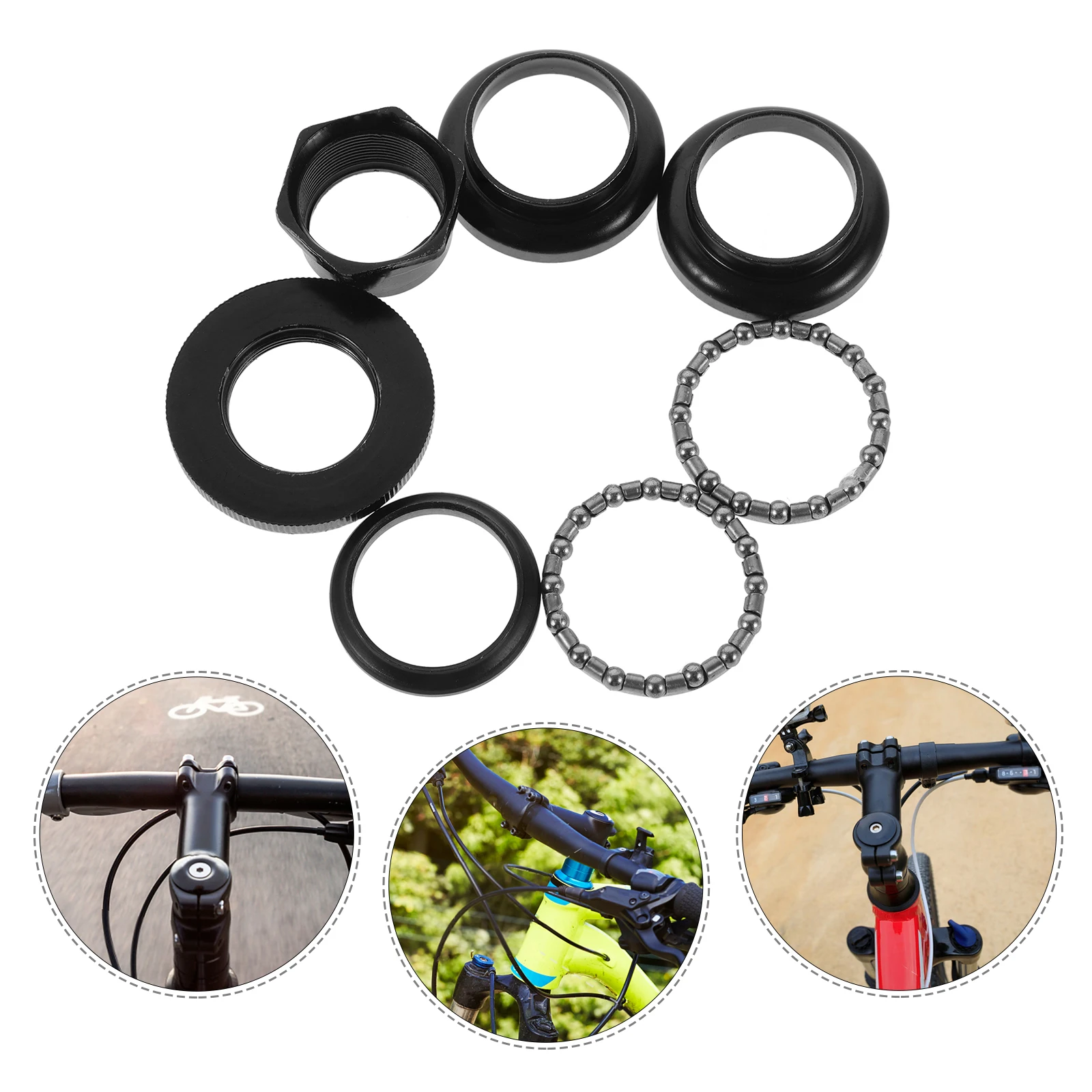 

1 Set Metal Bike Headset Replacement Tapered Stack Front Fork Bowl Set Sturdy Bicycle Accessory For Urban Commuting Mountain