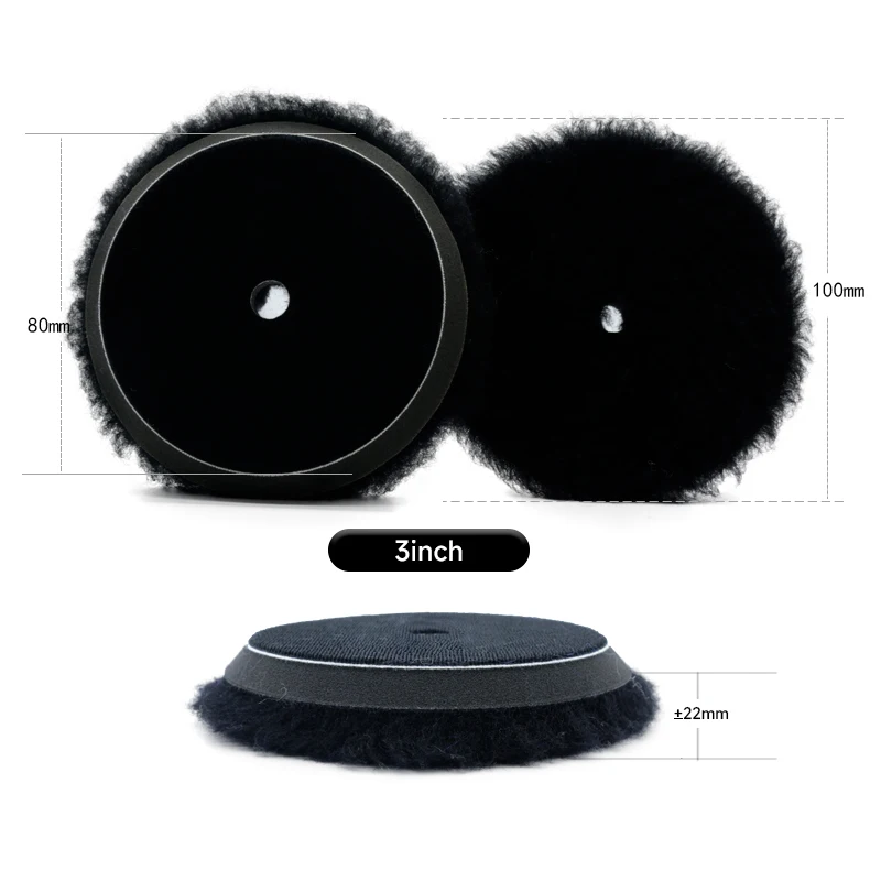 DETAILING Auto Polieren Pad Wolle Polieren Pads Wachsen Polieren Disc Reinigung Kratzer Entfernung Werkzeug 3/5/6 Zoll Selbst-Kleber – Detail 3