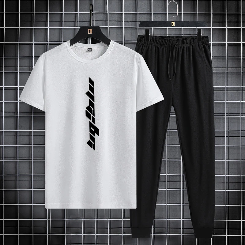 Trendy and fashionable sports suit summer quick drying thin breathable short sleeved T-shirt shorts two-piece set 2024 new item