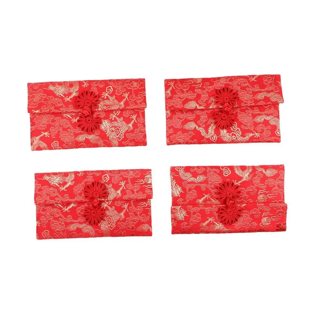 1pcs Brocade Cloth Spring Festival Best Wishes Wedding Birthday Party Gift Money Bags HongBao Red Envelope Red Packets