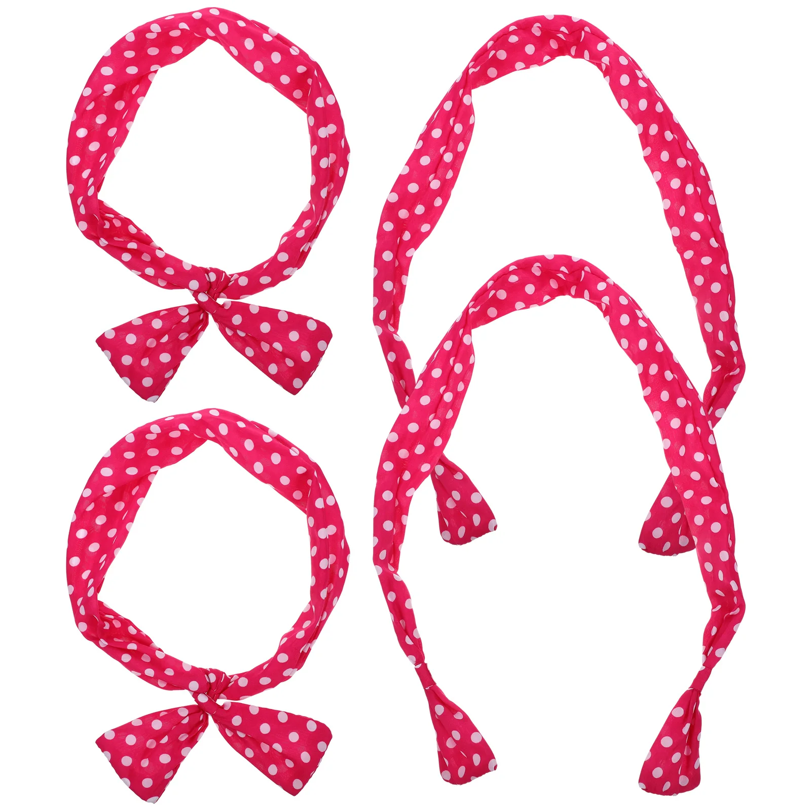 

4pcs PolkaDot Hairband Bow Headband Women Girls Wire Decorative AntiSlip HairAccessories Supplies Holiday Xmas Party Cosplay