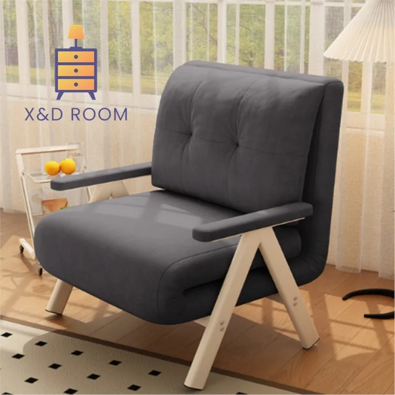 X&D Single Folding Sofa Office Portable Small Unit Napping Sofa Napping Single Bed Sitting Sleeping Dual Purpose Chair Lazy Sofa