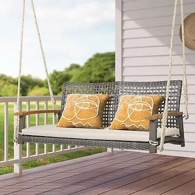 Replacement For Patiojoy Patio 2-Person Wicker Hanging Swing Chair Loveseat W/Cushion Size : 55