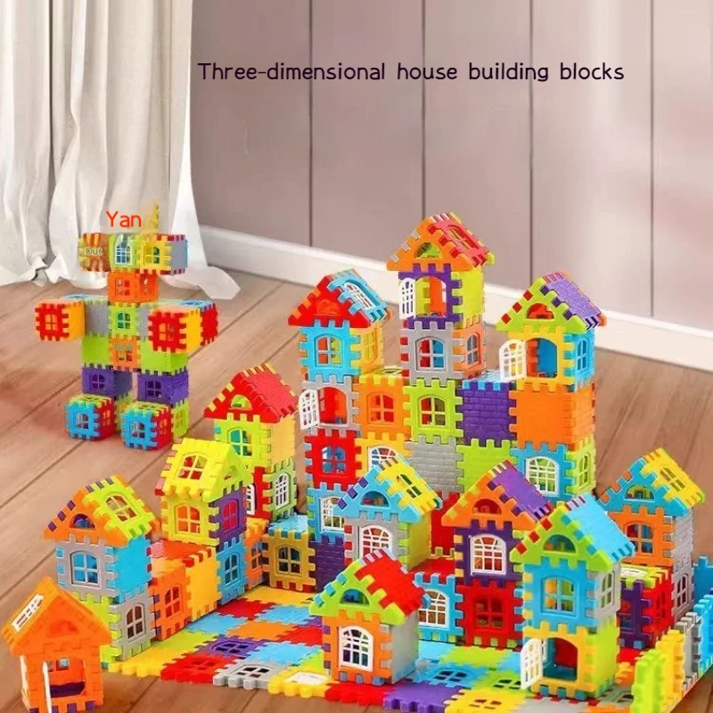 Large Block Building Blocks Early Childhood Education Plastic Construction Houses Window Splicing Assembly Toy Set Puzzle Toys