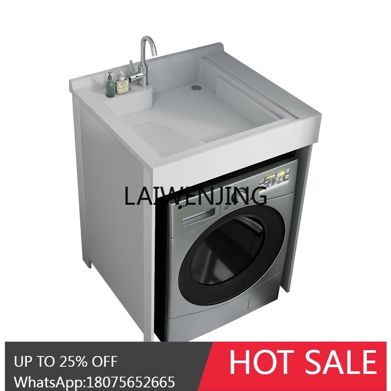 Small apartment balcony companion cabinet, overall laundry cabinet, integrated basin