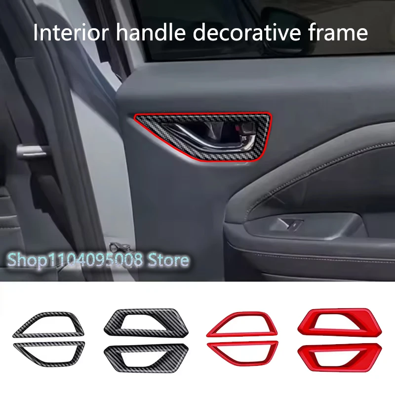 

For Subaru Forester 2024 2025 Interior Inner Door Handle Bowl Protector Frame Cover Trim Carbon Fiber Car Accessories