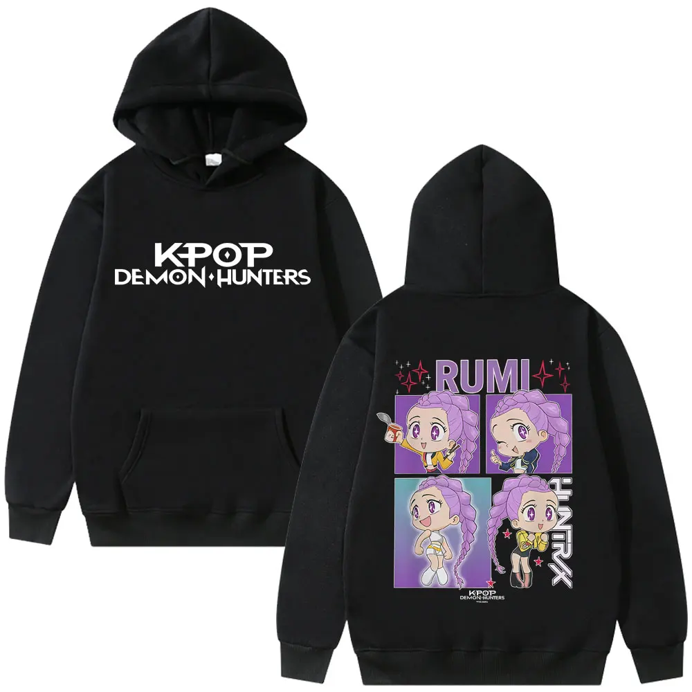 

Movie Kpop Demon Hunters Rumi Mira Zoey Merch Hoodie Men Women Cartoon Fashion Sweatshirt Male Casual Oversized Pullover Hoodies