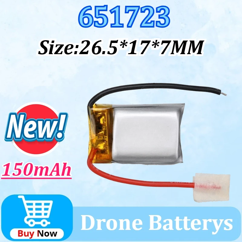 

3.7V 150mAh Lipo Battery 651723 for Syma S107 S107G S107-19 for Skytech M3 RC Airplane Helicopter Drone Parts Lithium Battery