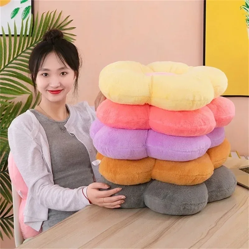 Backrest Cushion Flower Cushion Flower Plush Pillow Cushion Rabbit Fluffy Napping Pillow 35Cm Colorful Flowers Pillow Home Decor