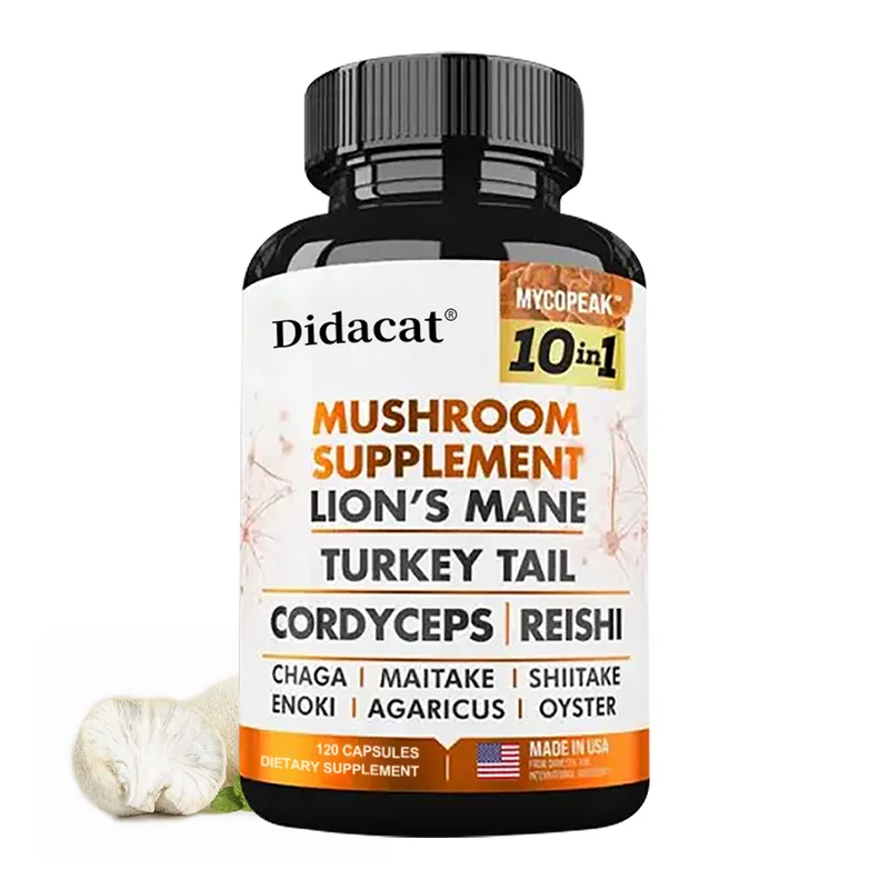 10 Mushroom Complex - Enhance Brain Memory and Concentration, Keep The Mind Clear, Relieve Stress, and Boost Immunity