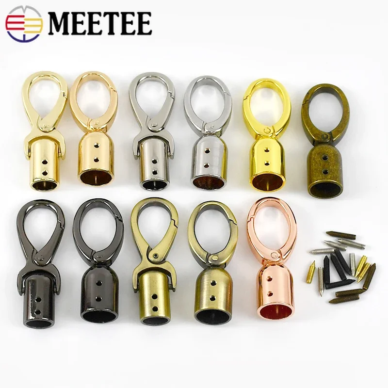 2/4/10Pcs 12/15mm Metal Bag Buckles for Straps Cord Lock Stopper Handbag Belt Hanger Connector Clasp Tassel Cap Clip Accessories