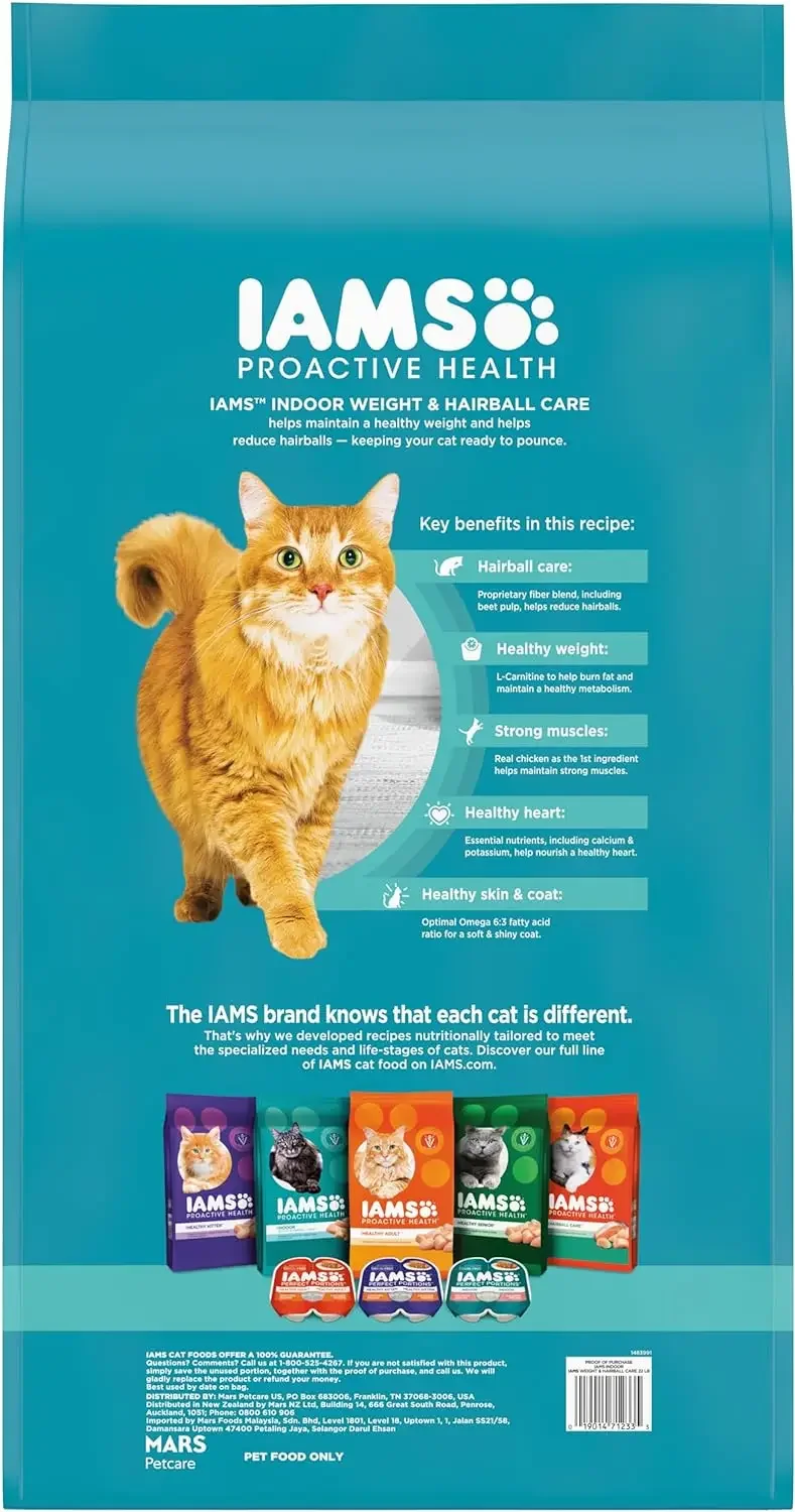 HOT IAMS Proactive Health Indoor Weight Control & Hairball Care Adult Dry Cat Food with Chicken & Turkey, 22 lb. Bag