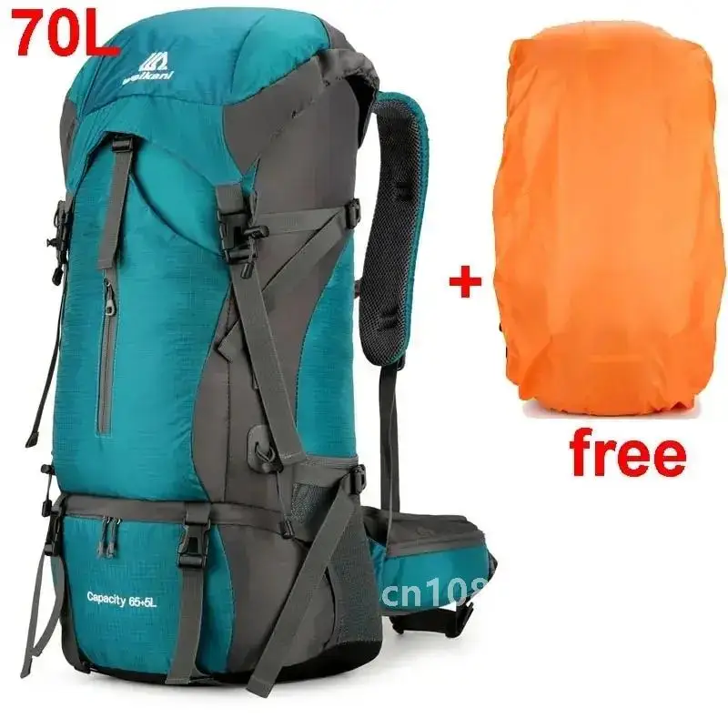 Waterproof Nylon Bag Camping Travel Backpack With Rain Cover Outdoor Hiking Mountaineering Men Shoulder Climbing Traveling Bags