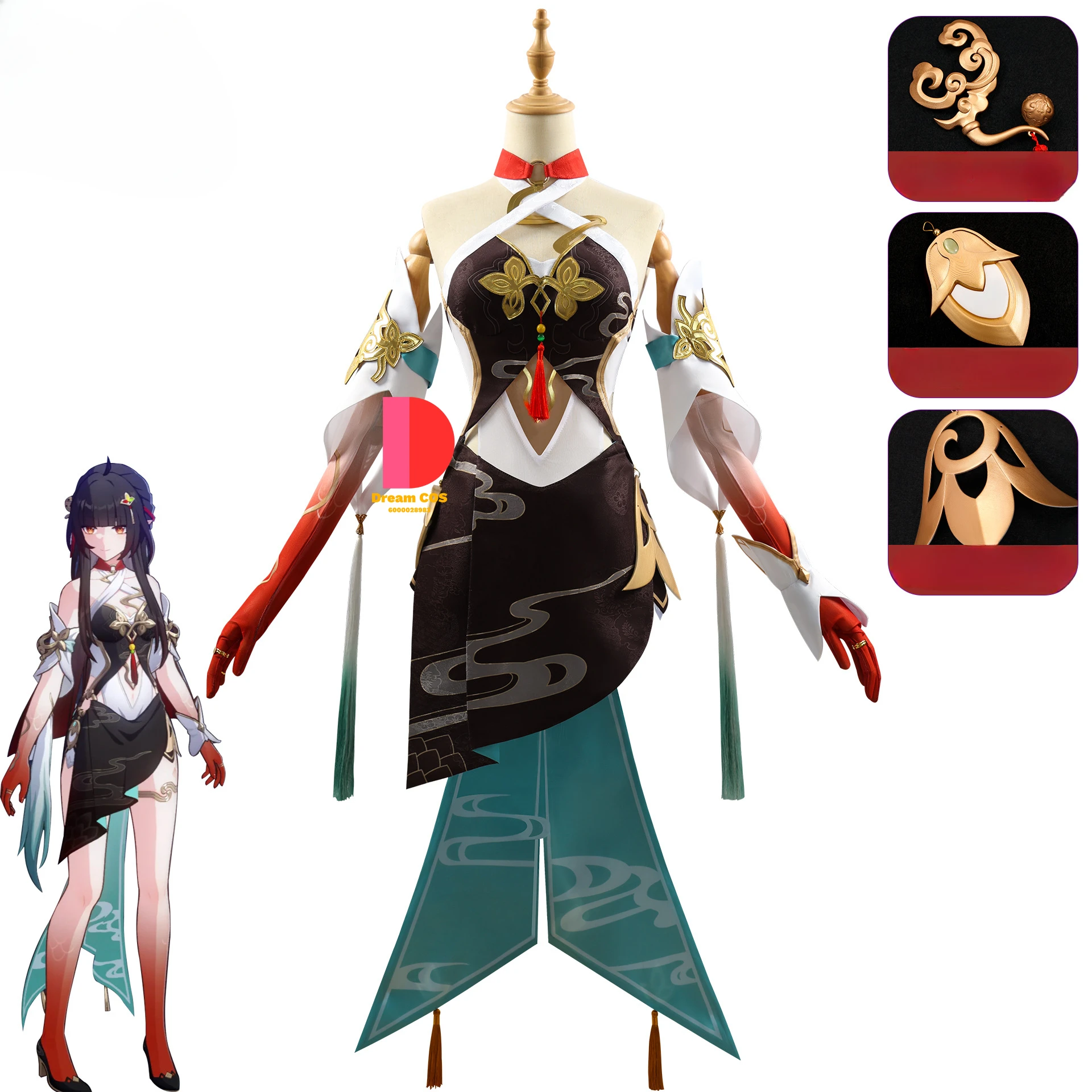 

Lingsha Game Honkai: Star Rail New Arrival Cosplay Women Fashion Costume Party Essential Halloween Carnival Outfit Full Set