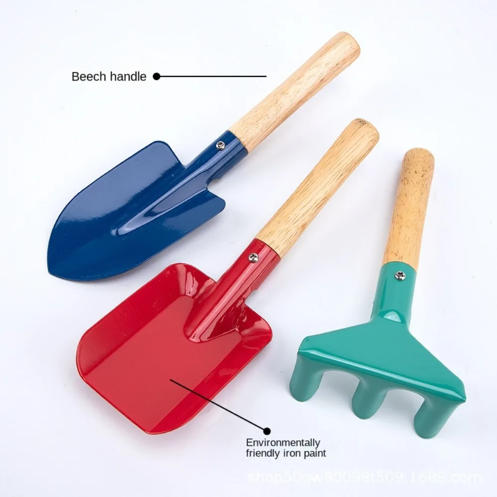 Digging Sand With Wooden Handle Beach Toy Barrel Fork Spade Gardening Tool Kids Garden Tool Rake Trowel