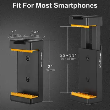 手機支架 Vlog 三腳架安裝轉接器,附冷靴接口和 1/4 螺絲孔,適用於智慧型手機 Vlog 影片拍攝,附 LED 燈和麥克風 8 最佳銷售 手機支架,適用於三腳架 - №3