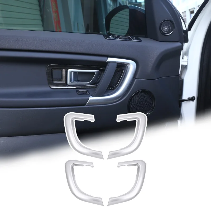 

4Pcs ABS Silver Car Interior Door Pull Handle Cover Trim Replacement For Land Rover Discovery Sport 2015-2019 Auto Accessories