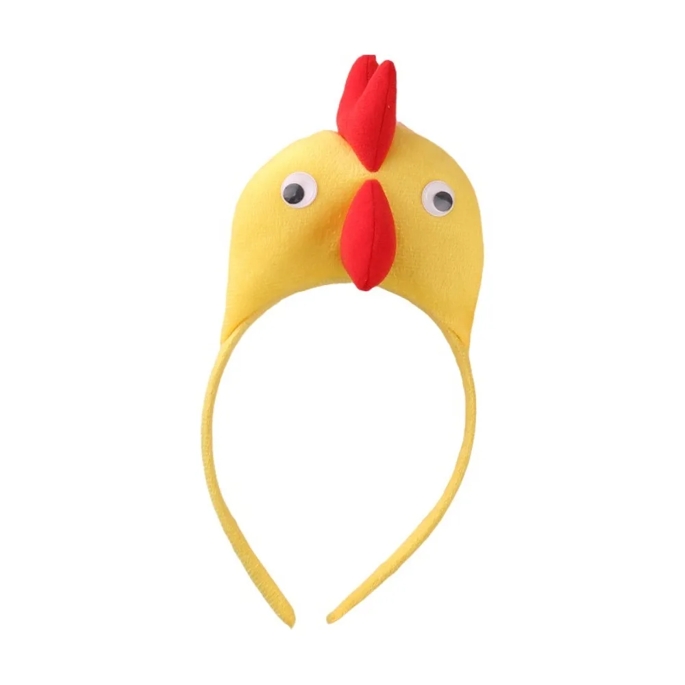Cartoon Chicken Headband 3D Cute Animal Hair Accessories Adorkable Funny Chick Headwear Kindergarten Performance
