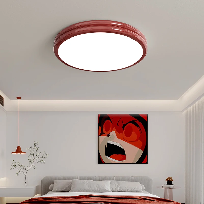 Lámpara de techo Led de estilo nórdico, luz redonda moderna para dormitorio, sala de estar, comedor, pasillo y pasillo, 2023